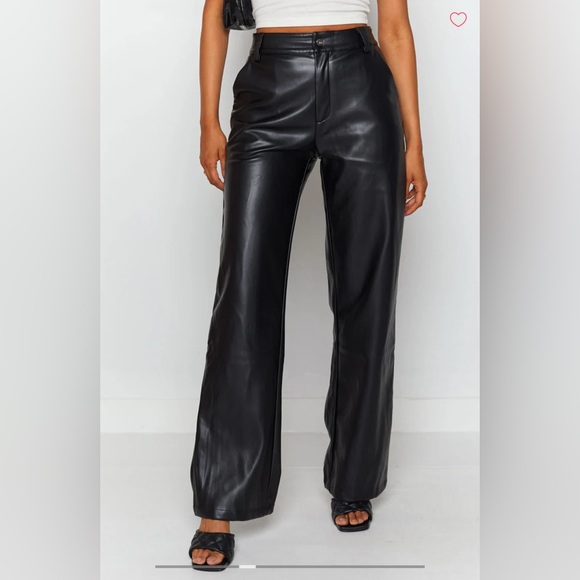 Beginning Boutique Embday The Party Black Pleather Flared Pants US Size 10 NWT - Picture 1 of 8